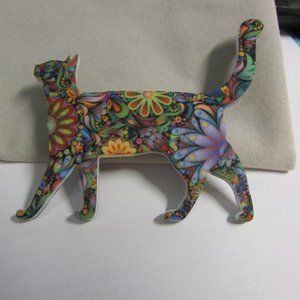 Multicolored New Kitty Cat Brooch Pin NWOT